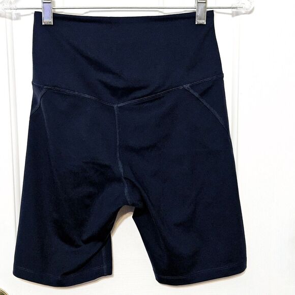 Girlfriend Collective Sz XXS Navy Compressive Pocket Run Shorts Bike Active - Picture 2 of 2